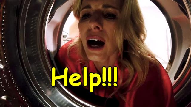 Сын поступил подло, потому что трахнул застрявшую мать в стиралке [incest, секс с мамой, инцест, милф, milf]